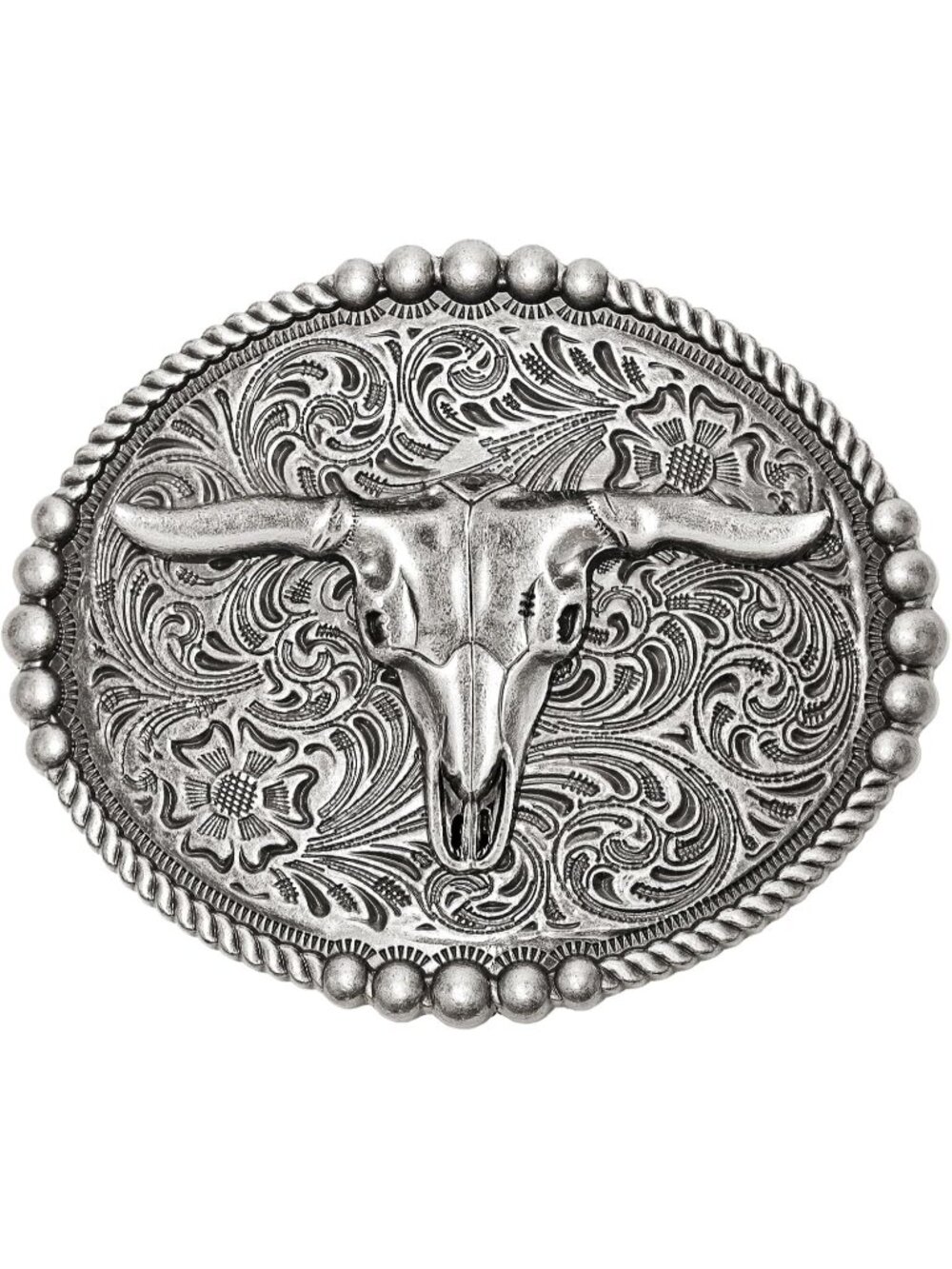 Men Silver Bull Bull Cowboy Buckle Vintage Texas Rodeo Belt